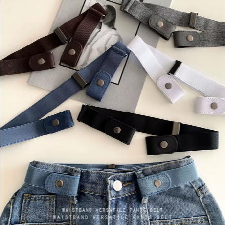 Kit 2 Cinto Elástico Confortável Sem Fivela Para Calça Jeans Ajustável Unissex