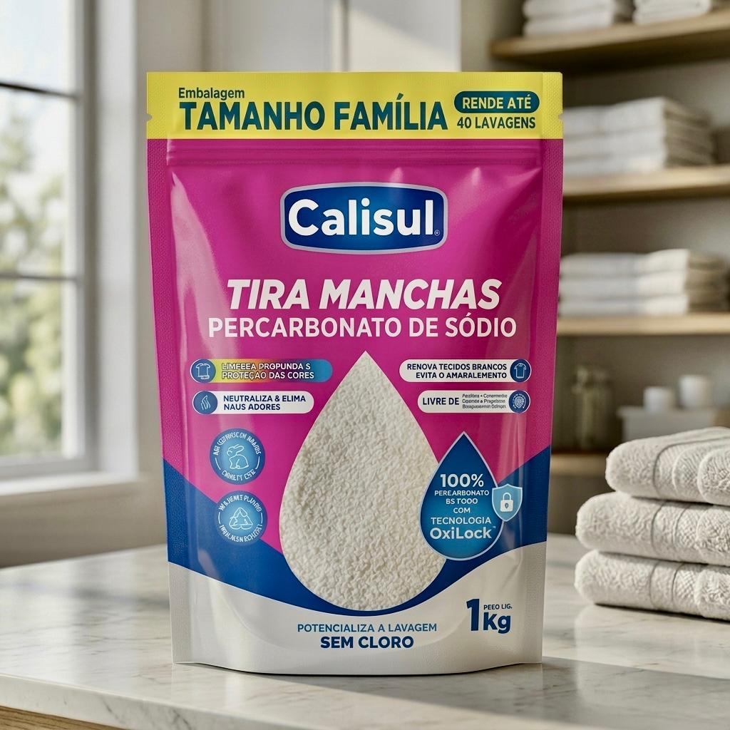 Percarbonato De Sódio 100% Puro Calisul Tira Manchas Alvejante Sem Cloro Roupas Brancas Ou Coloridas