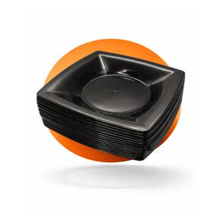 Kit até 100 Prato Fundo Quadrado Refeição Churrasco Festa Pratos Plastico Escola em Oferta na Shopee