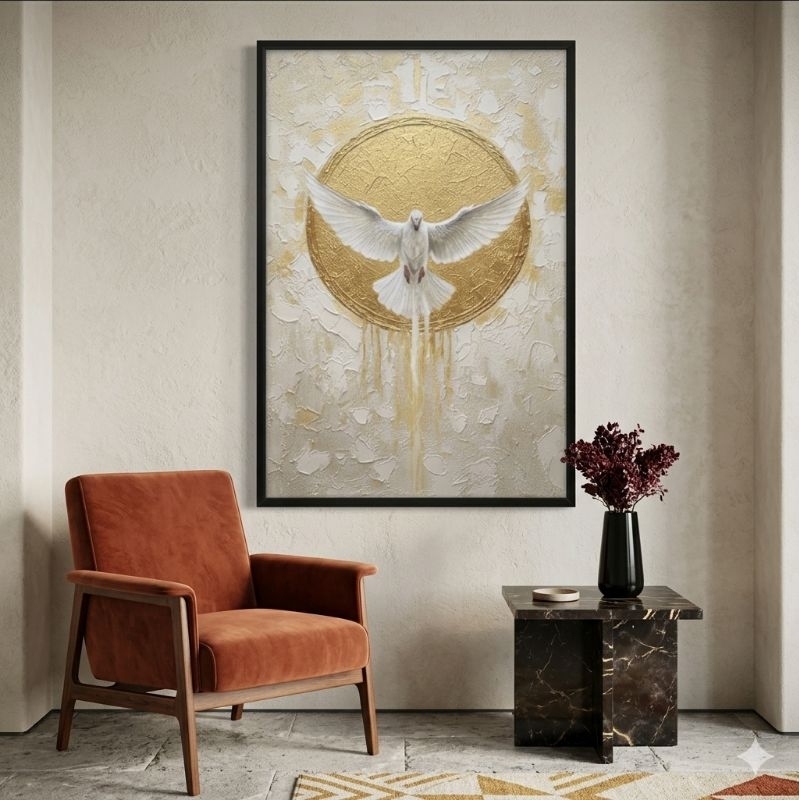 Quadro Decorativo 1 Peça Espírito Santo Grande Religioso Lindo Pará Sala Quarto e Escritório