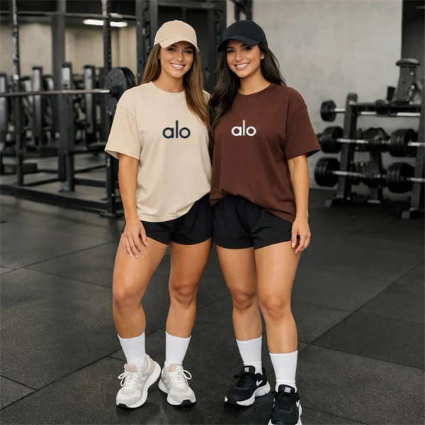 Kit 2 Camiseta Feminina Estampada Ola Yoga 100% Algodão Camisa Para Caminhada Envio Imediato