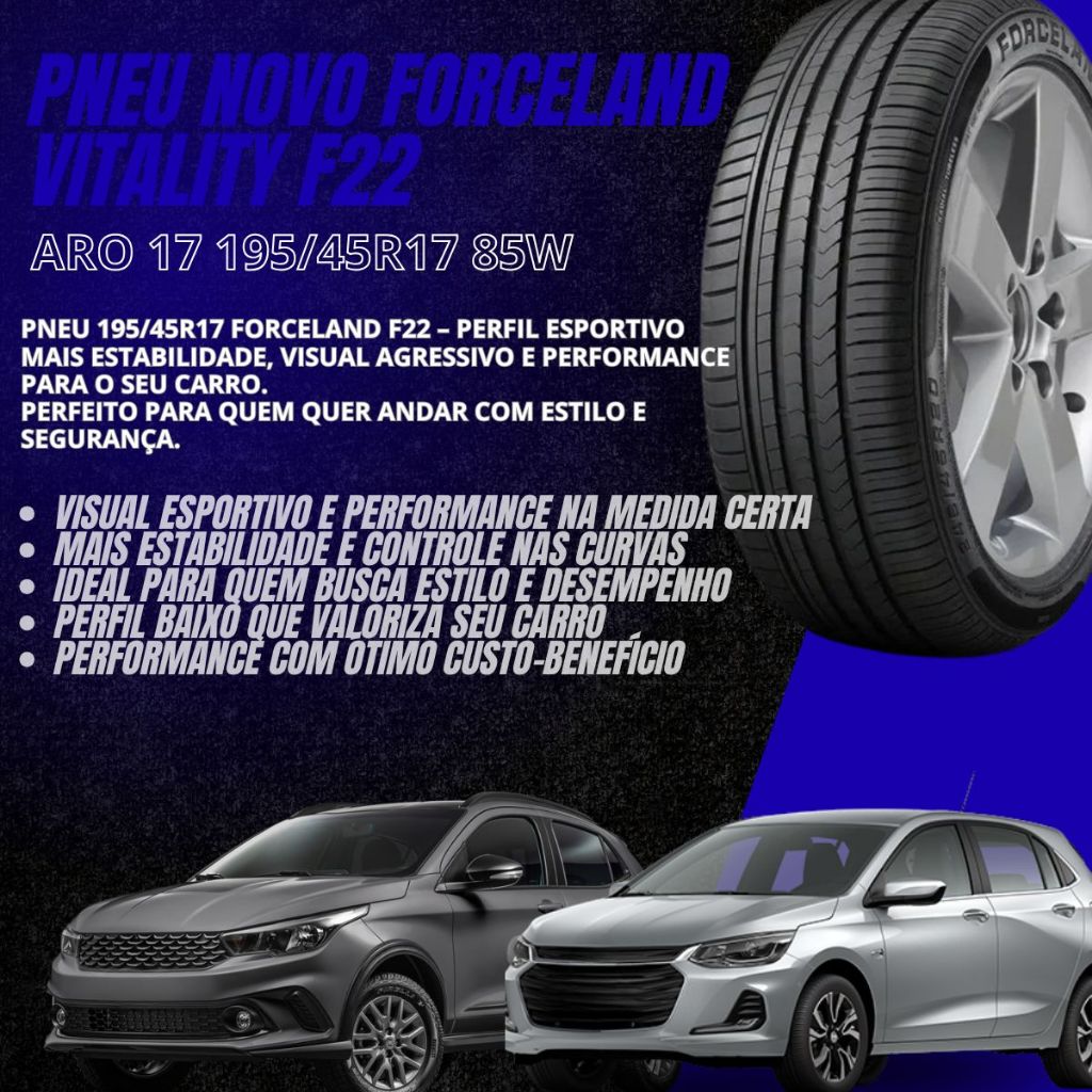 Pneu Novo Forceland Vitality F22 Aro 17 195/45R17 85W