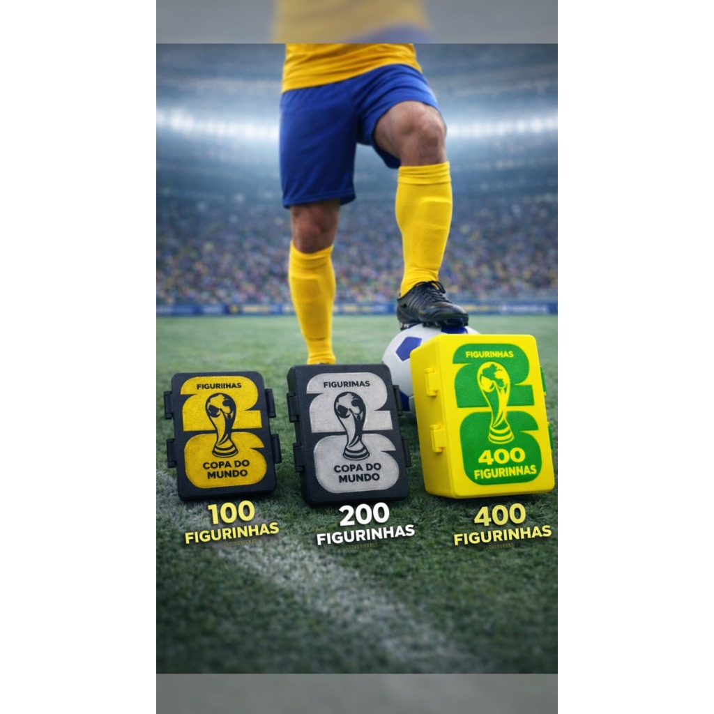Caixa de Figurinhas Copa do Mundo | Porta figurinhas | Organizador de figurinhas