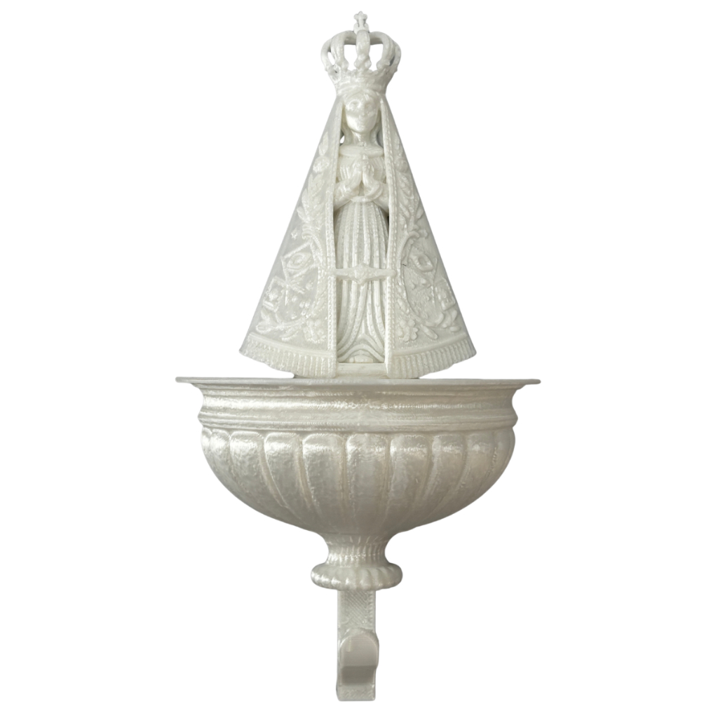 Pia Água Benta Nossa Senhora Aparecida - Porta Terço Parede Decoração Religiosa