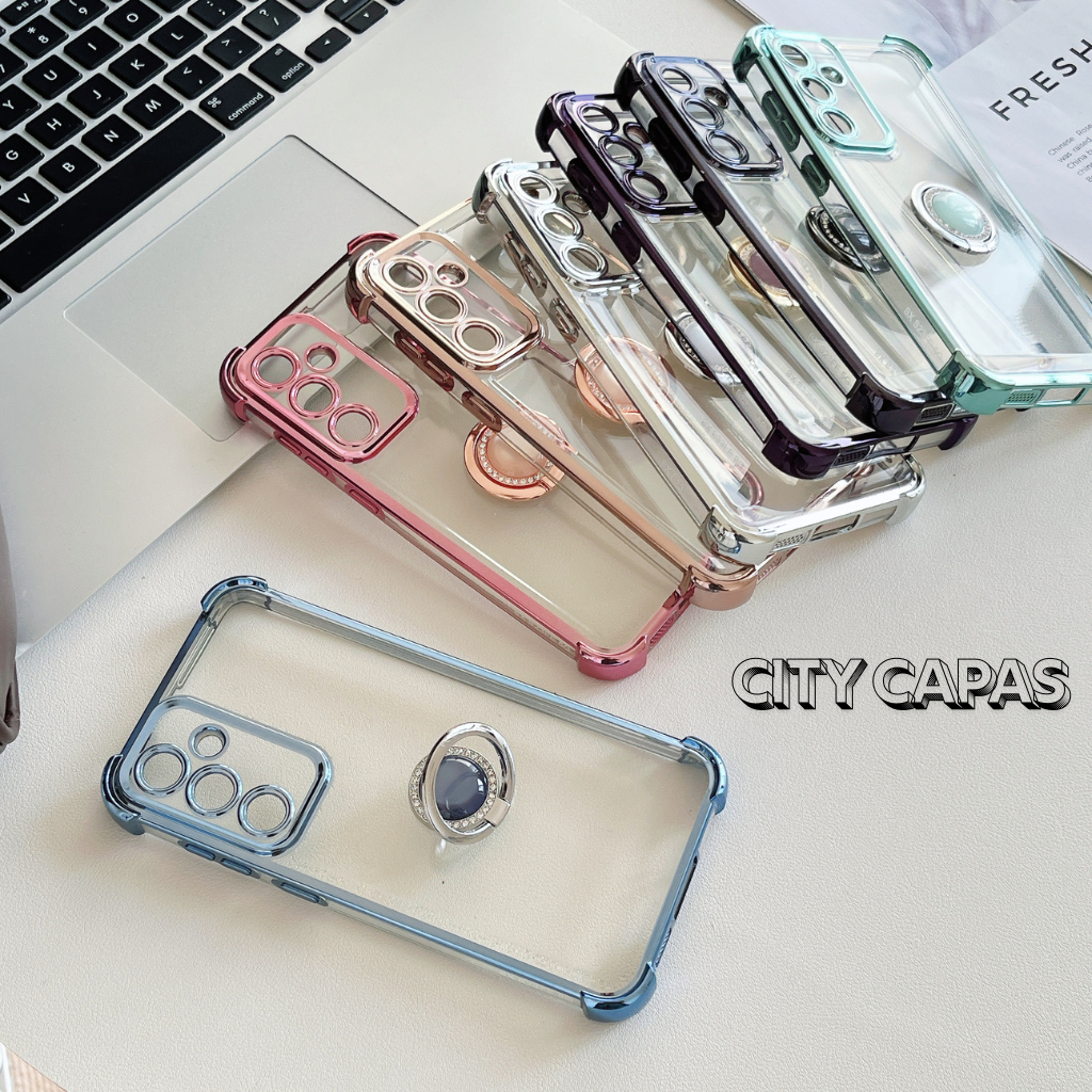City Capas - Capinha Samsung A57 A37 A17 A07 A56 A36 A26 A16 A06 A55 A35 A25 A15 Transparente Anel Strass