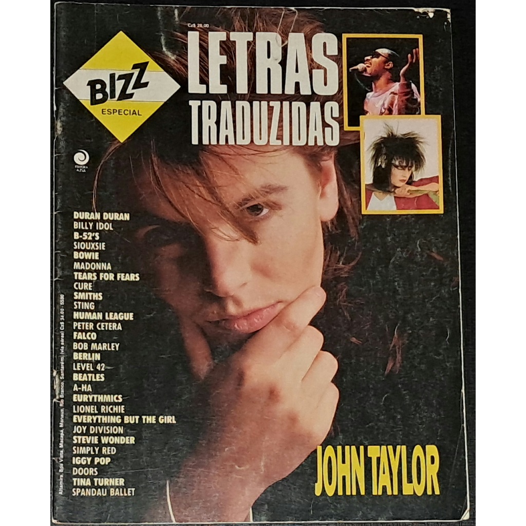 Revista Bizz Letras Traduzidas 18-A Janeiro 1987 Rara Anos 80 Duran Duran A-Ha The Cure Madonna Joy Division David Bowie
