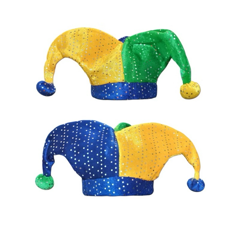 CHAPÉU BOBO DA CORTE COM 3 PONTAS E LANTEJOULAS | BRASIL | AMARELO, VERDE E AZUL
