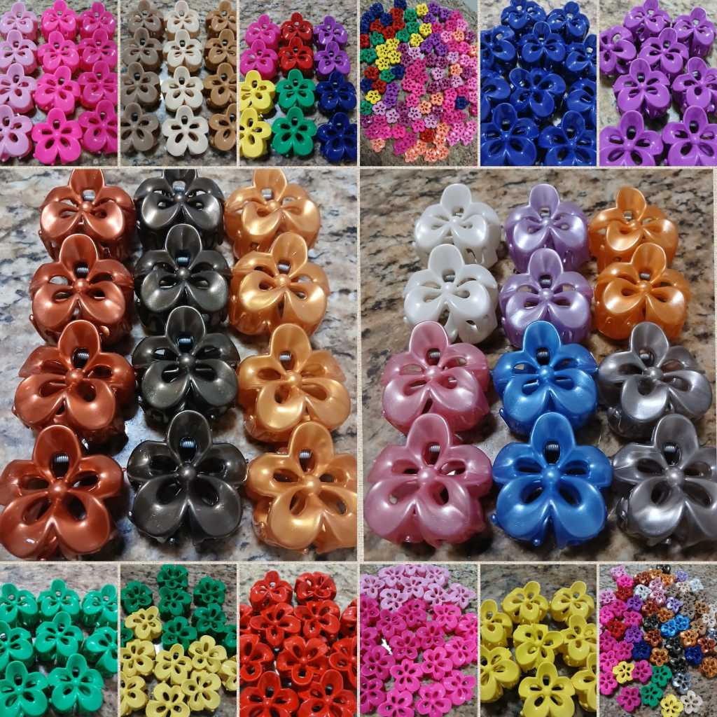 Piranha Presilha Flores Super Fixação Plástico Reforçado Cores Modas Kits Cards Tag Lembrancinhas