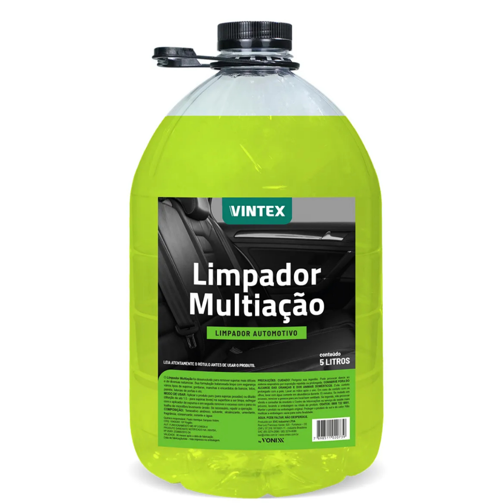 Limpador Multiação VINTEX 5L - Versatilidade Multiuso, Alto Poder de Limpeza, Fórmula Segura