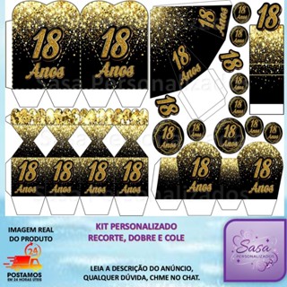 TEMA IDADE (18,30ANOS) LEMBRANCINHA COM 80/160 ITENS PERSONALIZADO COM OU SEM NOME em Oferta na Shopee