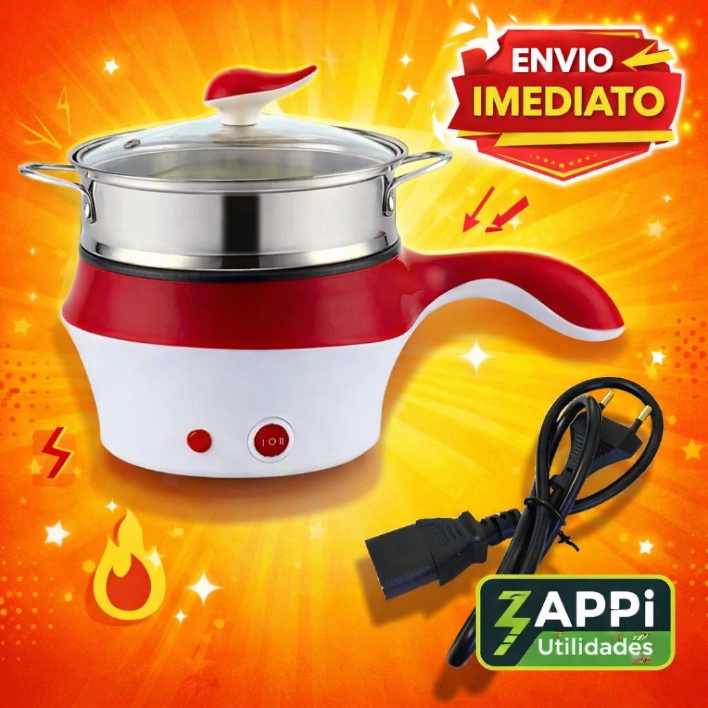 Panela Elétrica Aquecimento Rápido Antiaderente Alimentos Multifuncional 110v e 220v