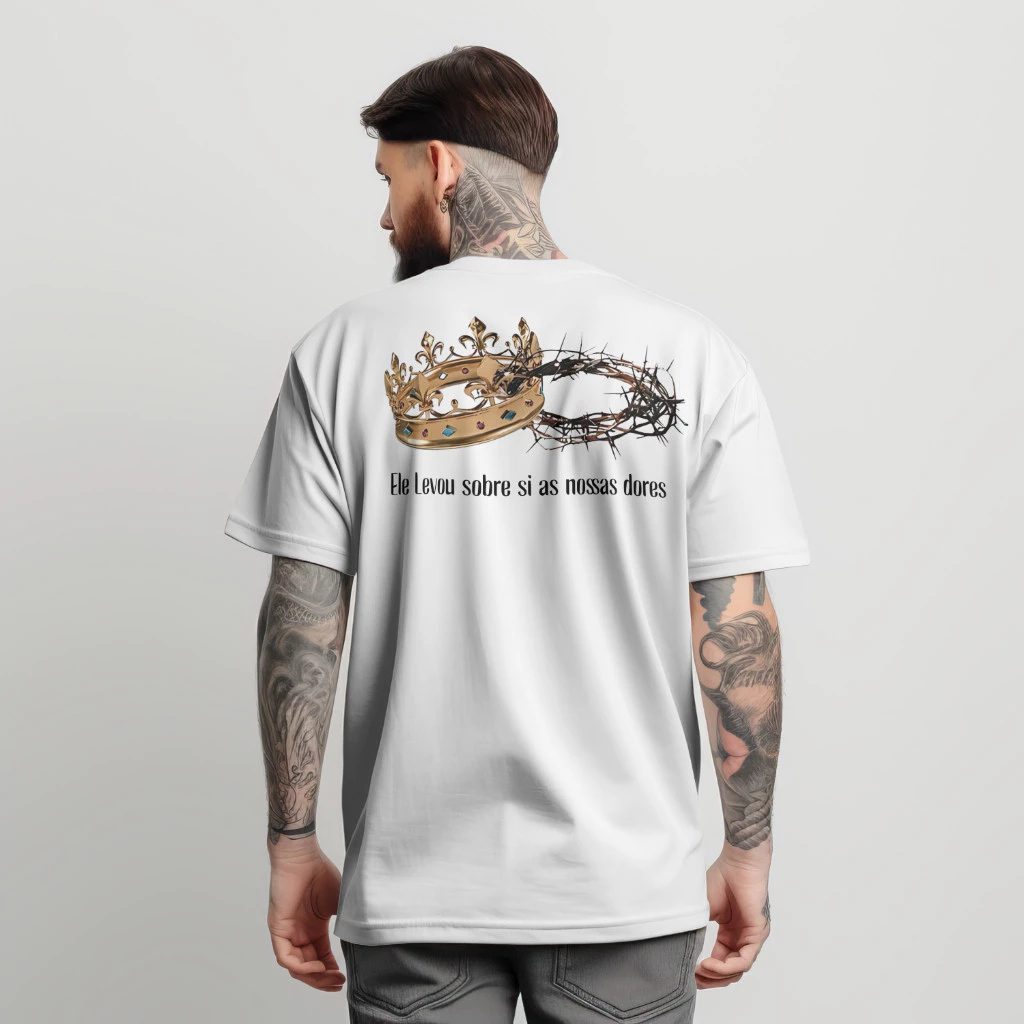 Camiseta Blusa Cristã Masculina Unissex Jesus Estampada Algodão Streetwear Tendencia