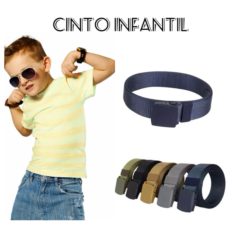 Cinto Criança Menino infanto-juvenil de Nylon poliéster com fivela de PVC