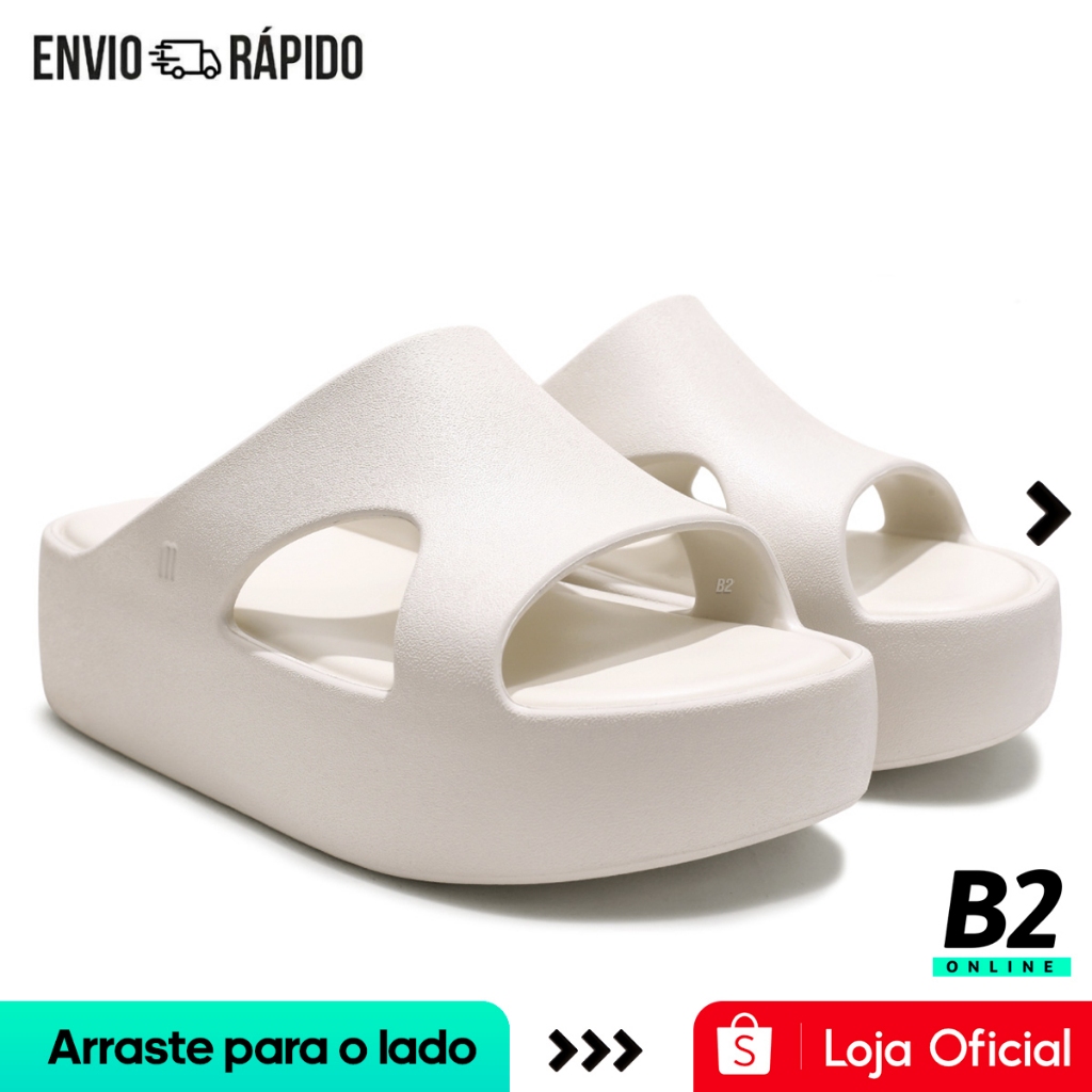 Chinelo Melissa Plataforma Free Cut Out Feminino Bege Original com Nota Fiscal e Garantia