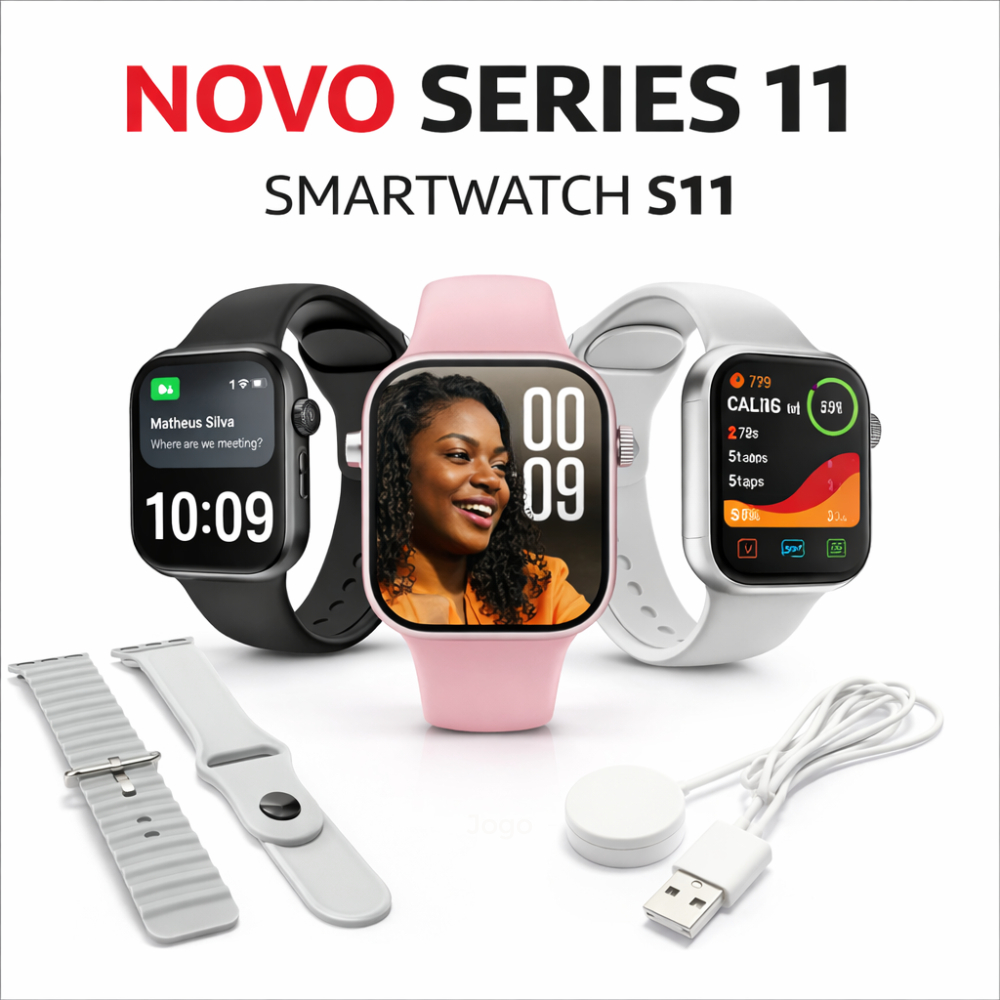 Relógio Smartwatch S11 Série 11 Tela AMOLED 2.02 NFC Monitor Saúde Esporte 46mm Relogio Inteligente