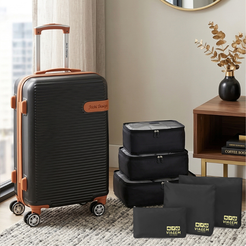 Kit Mala de bordo + Organizador de mala com melhor Custo-Beneficio para Viagem e passeio - Rosa em Oferta na Shopee