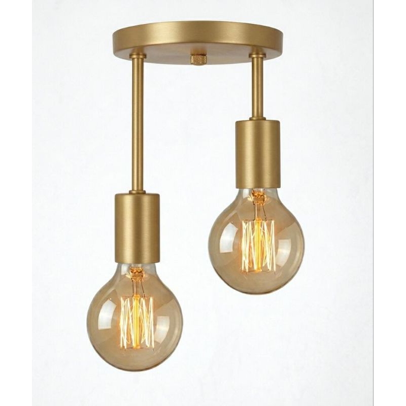 Lustre Luminária Plafon Retrô Industrial Duplo Sobrepor Teto Moderno