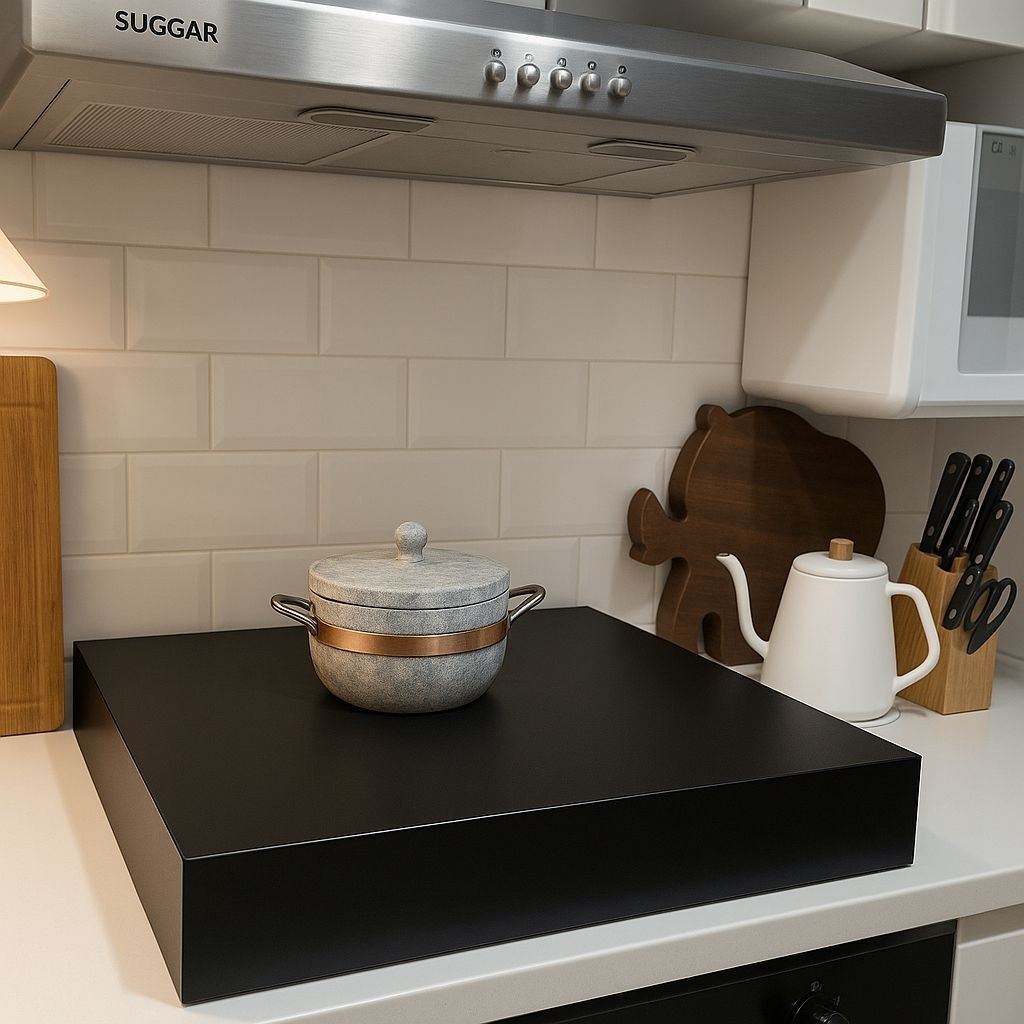 Tampa para Cooktop Em MDF 77x07x50cm – Protetor de Fogão com Apoio Funcional Moderno