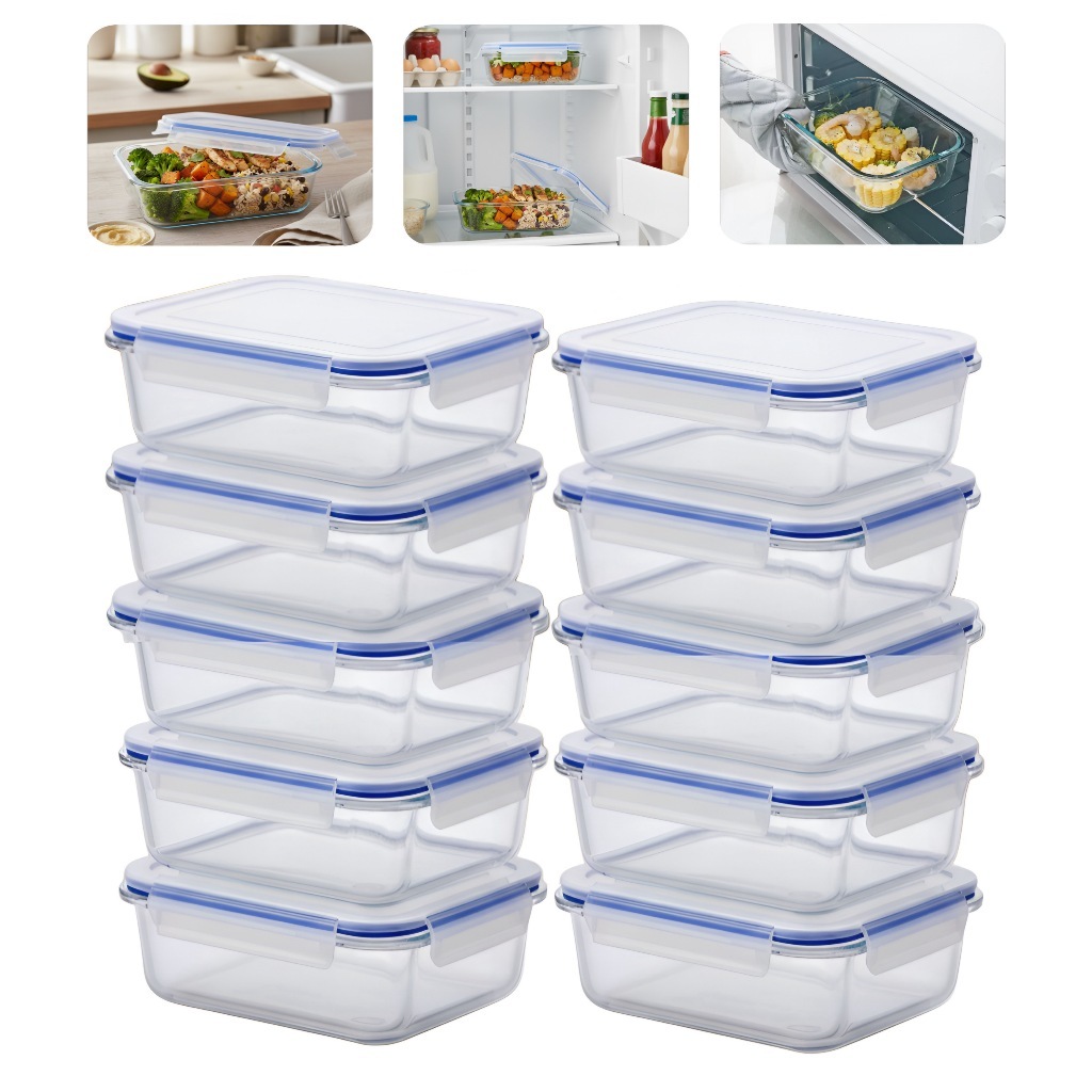 Kit Potes Herméticos Marmita de Vidro 630ml 1 a 5 Unidades