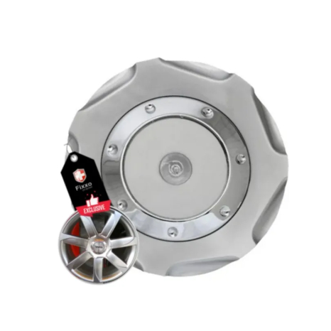4 Center Cap Da Roda Vaska Vk268 Prata C/ Emblema