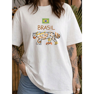 Camiseta Feminina BRASIL ESTAMPA BRASILEIRA Variadas Tropical e frases Estampas Femininas 2026 Algodão Premium