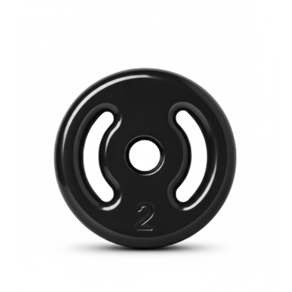 ANILHA 2KG FERRO EMBORRACHADO PESO ACADEMIA MUSCULAÇÃO BARRA FITNESS TREINO FUNCIONAL PILATES FISIOTERAPIA PRETO