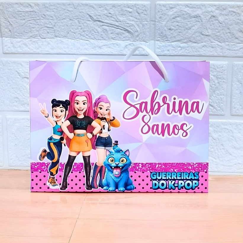 Sacolinha Personalizada Guerreiras do K Pop | Lembrancinha Festa Infantil | Desmontada