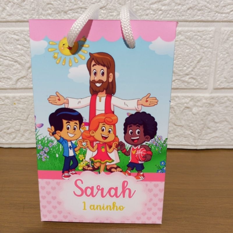 Sacolinha Surpresa 3 Palavrinhas Rosa| Lembrancinha Personalizada Infantil - Sacolinha P