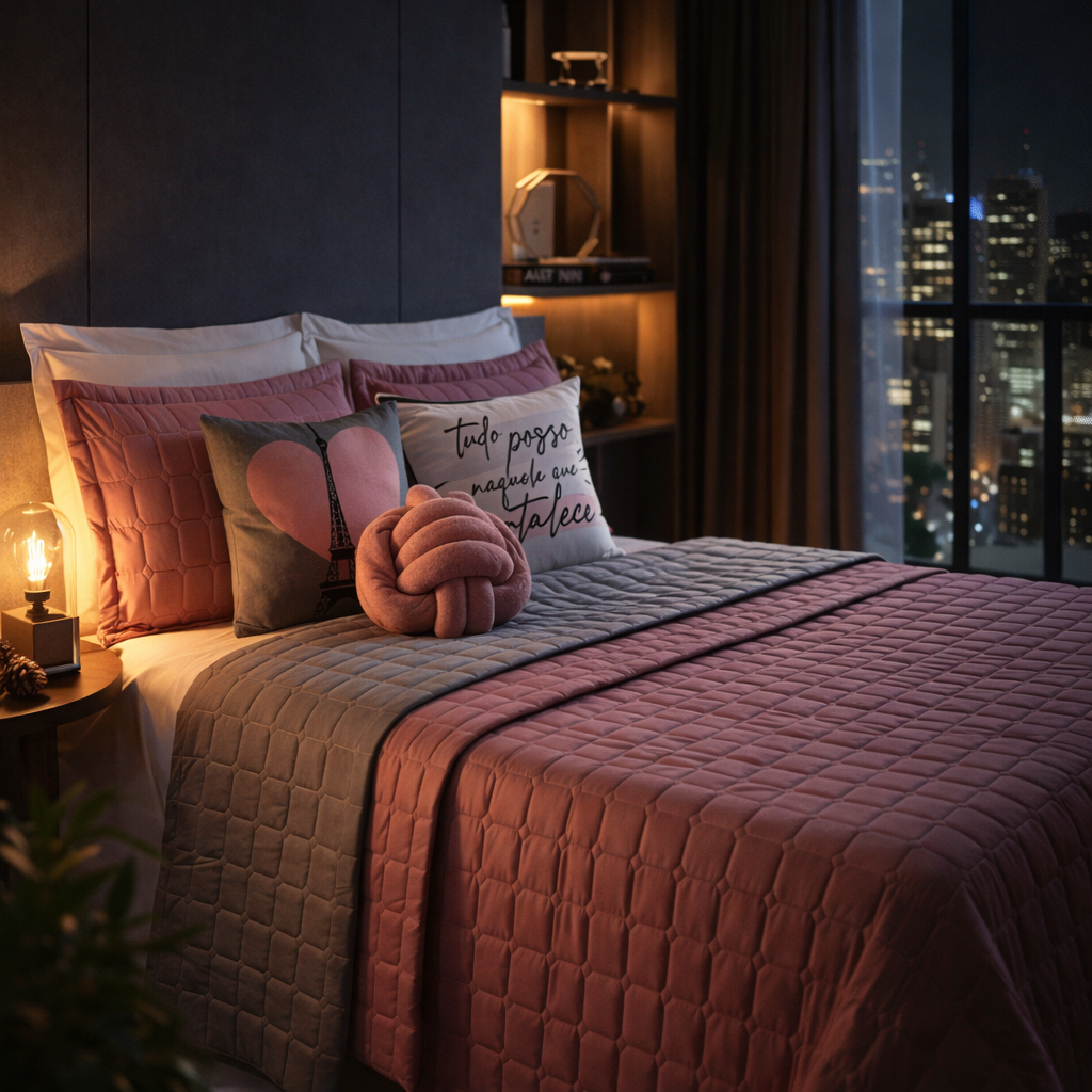 Kit Cobre Leito Dupla Face Paris Queen 08 Peças Original em Oferta na Shopee