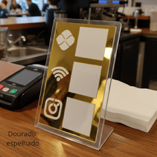 Placa QR Code Pix Wifi Instagram 15,5x9,5cm em Acrílico Colorido Premium em Oferta na Shopee