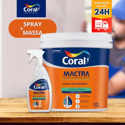 Coral Mactra Kit Spray + Massa Seca Parede Contra Umidade e Fungos 18kg