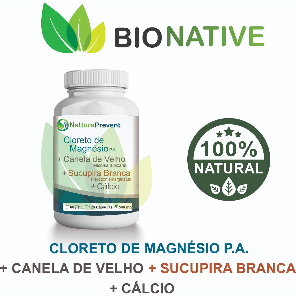 VidaPlena Cálcio Magnésio Complexo 500mg 60 / 90 / 120 cápsulas - Suplemento Alimentar - BIONATIVE