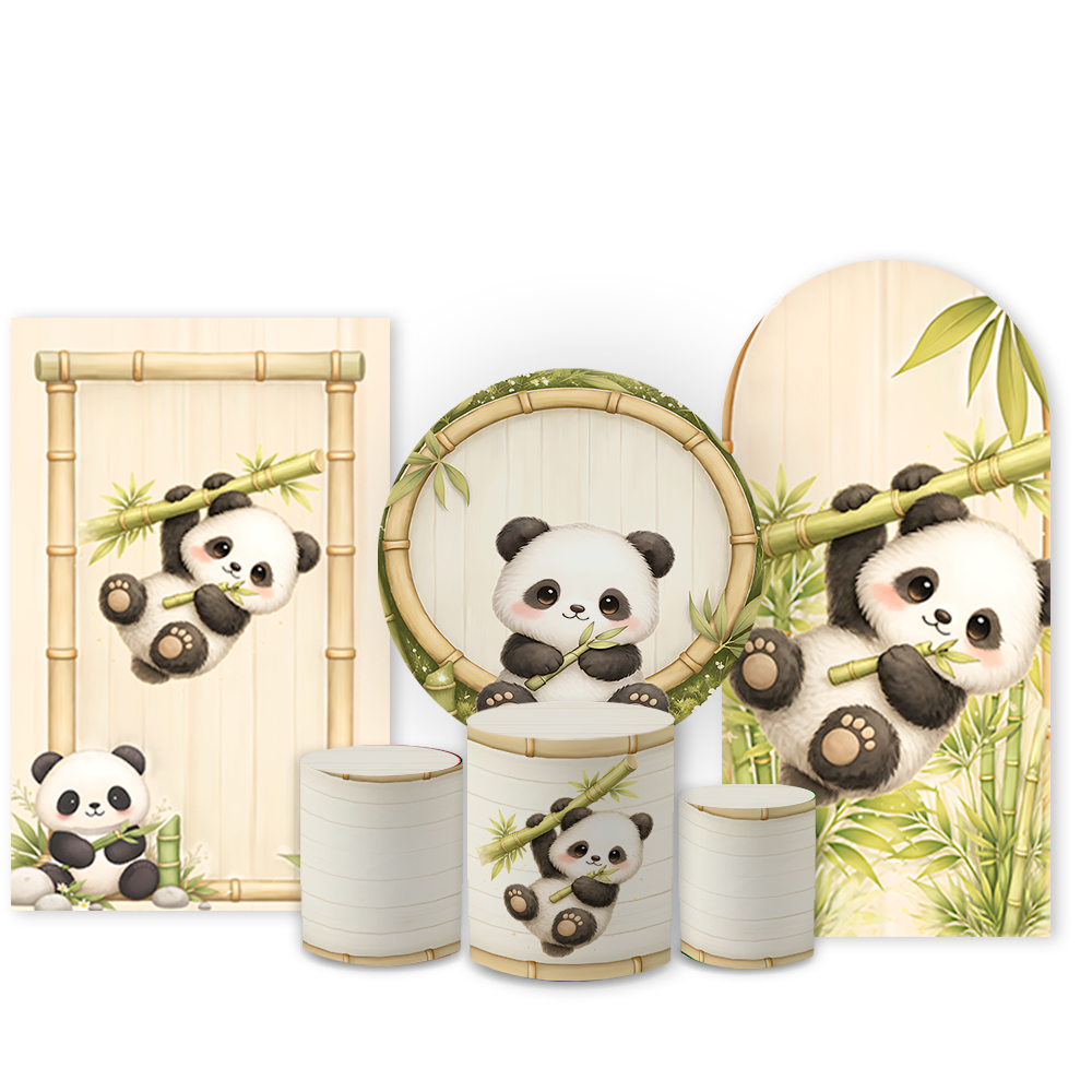 Kit Festa Pandinha Cute Infantil Promoção Pronta Entrega Painéis e  Cilindros Decoração Panda