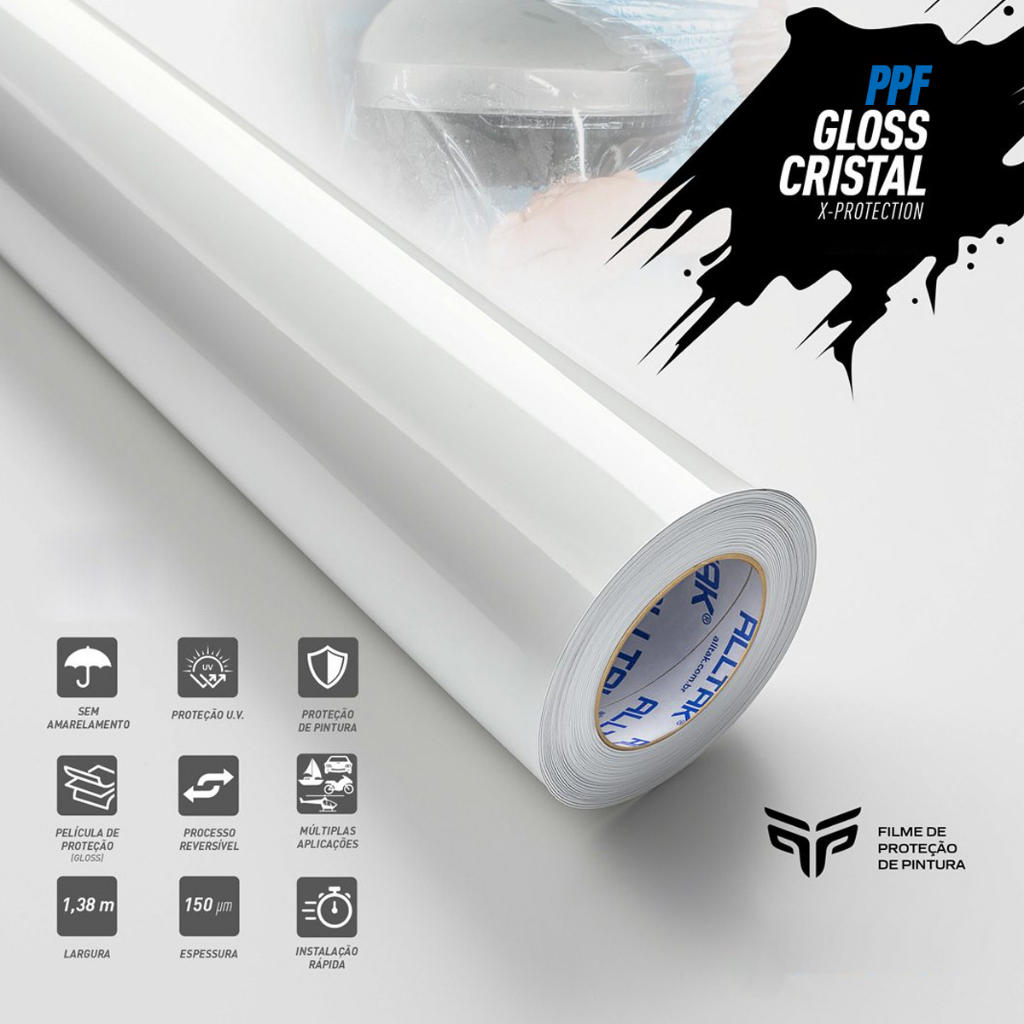 Adesivo PPF Transparente Brilhante P/ Envelopamento Automotivo Moto Película Proteção FPP Autocolante