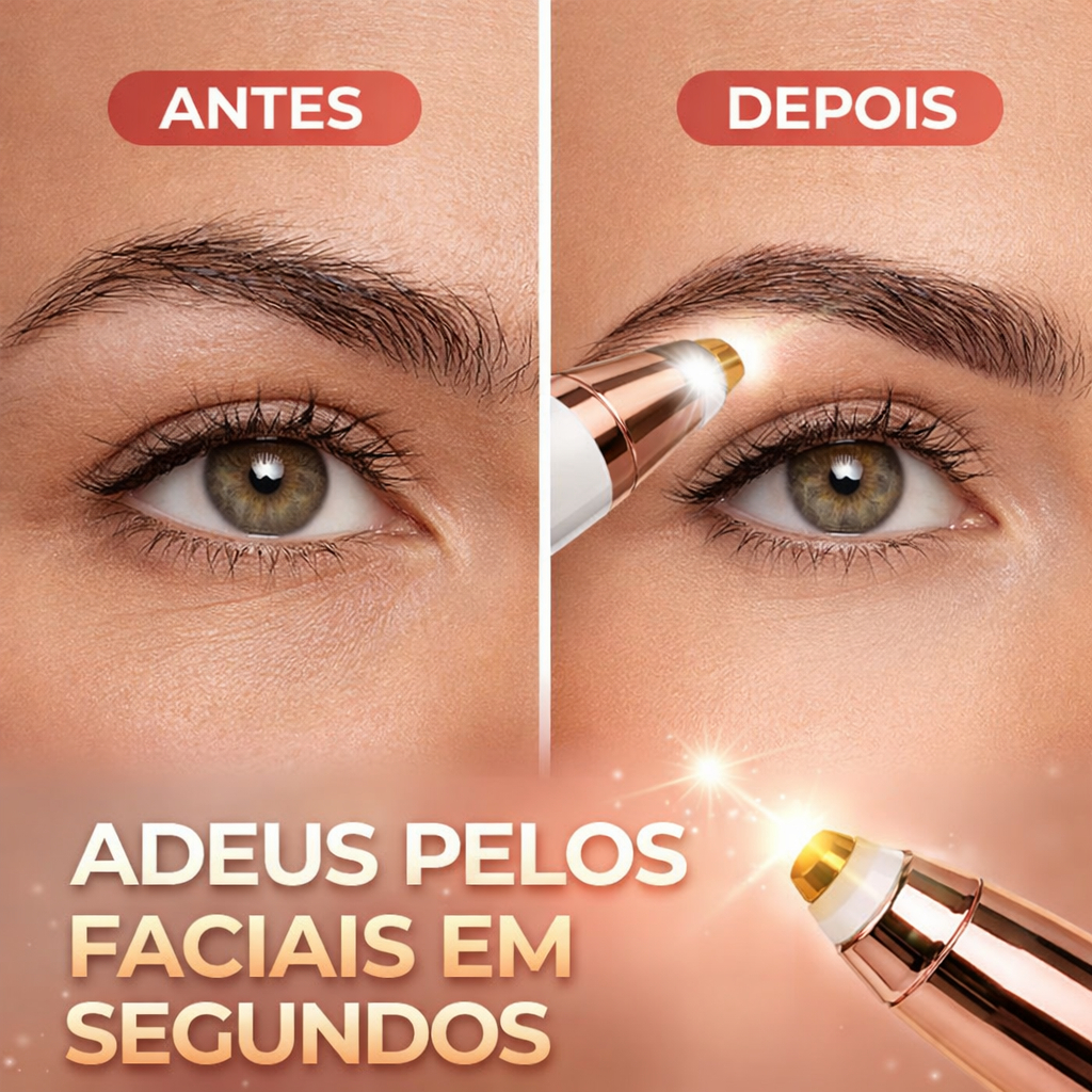 Depilador Facial Elétrico Caneta Removedor Pelos Sobrancelha Buço Nariz USB Portátil Indolor