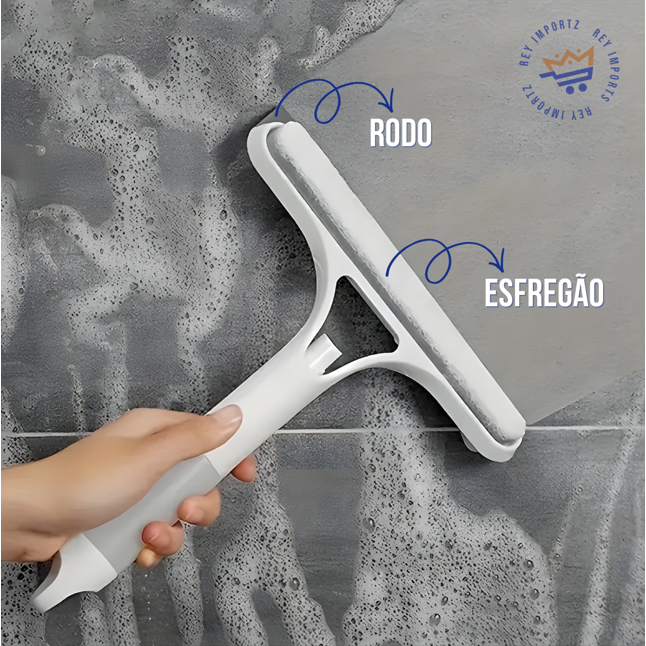 Rodo Mop Spray Limpa e Seca com Esfregão e Borrifador 3 em 1 Multiuso Limpeza de Vidro