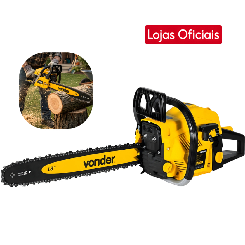 Motosserra a Gasolina Vonder MGP 546 54,6cc Sabre 18 Pol - Sistema Antivibração e Filtro HEPA Profis em Oferta na Shopee