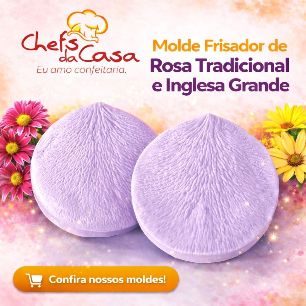 Molde Silicone Frisador Rosa e Rosa Inglesa