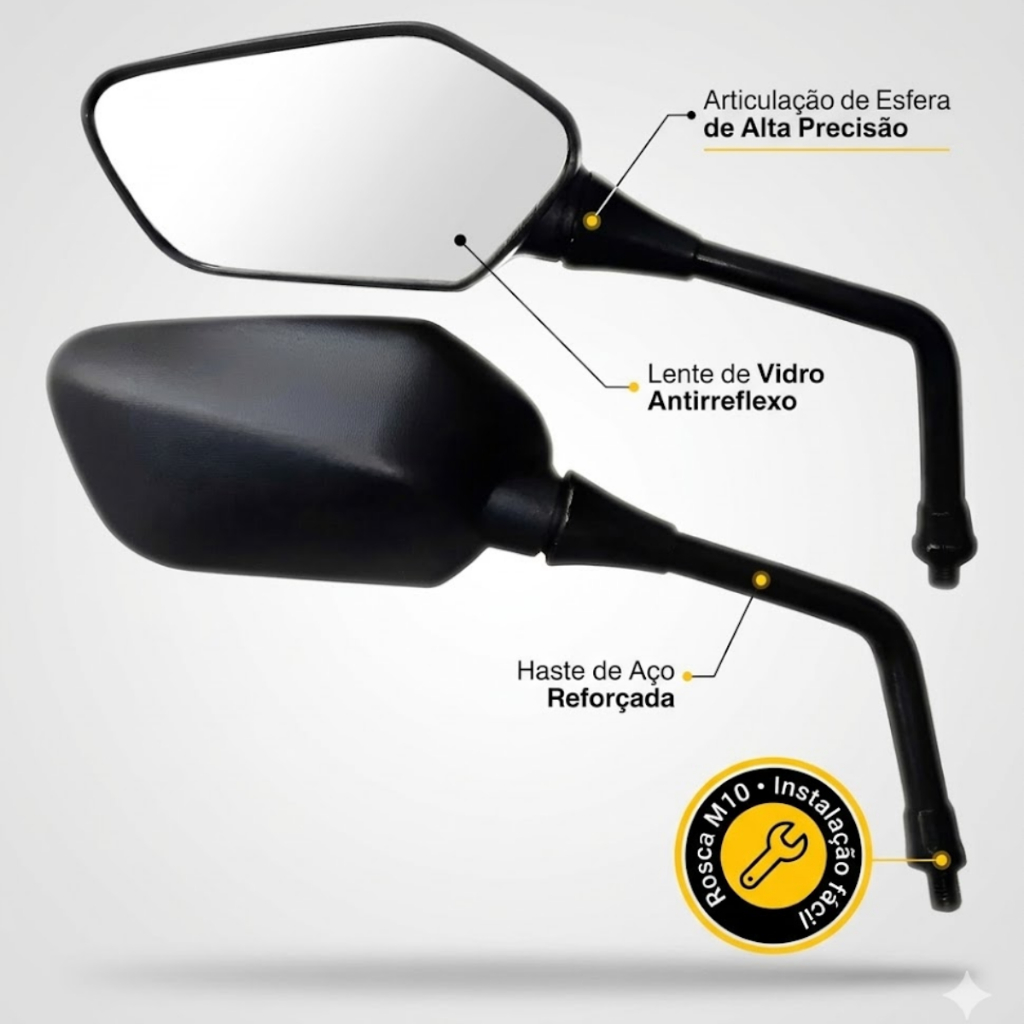 Par Retrovisor Moto Honda Cb 300 Cb 300r 2009 À 2015 Lente Convexa Modelo Original · foto 2