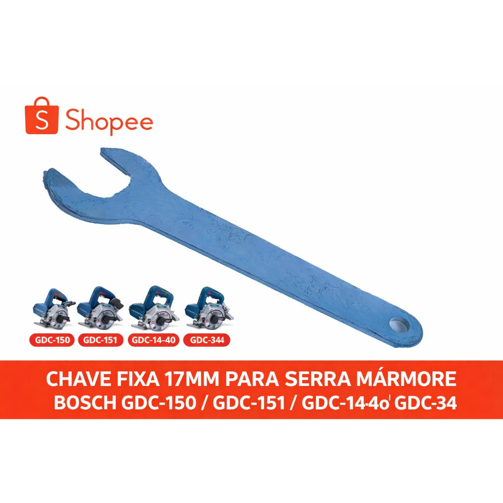 CHAVE FIXA 17MM PARA SERRA MÁRMORE BOSCH P/SOLTAR O DISCO