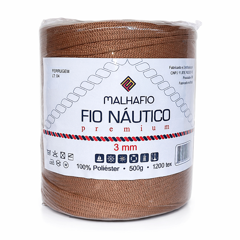 Fio Poliester 3mm Nautico 500g Para Crochê Várias Cores em Oferta na Shopee