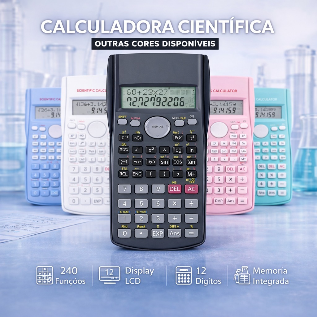 Calculadora Cientifica Multifuncional Visor Digital Funcoes Trigonometricas Matematica Avancada em Oferta na Shopee