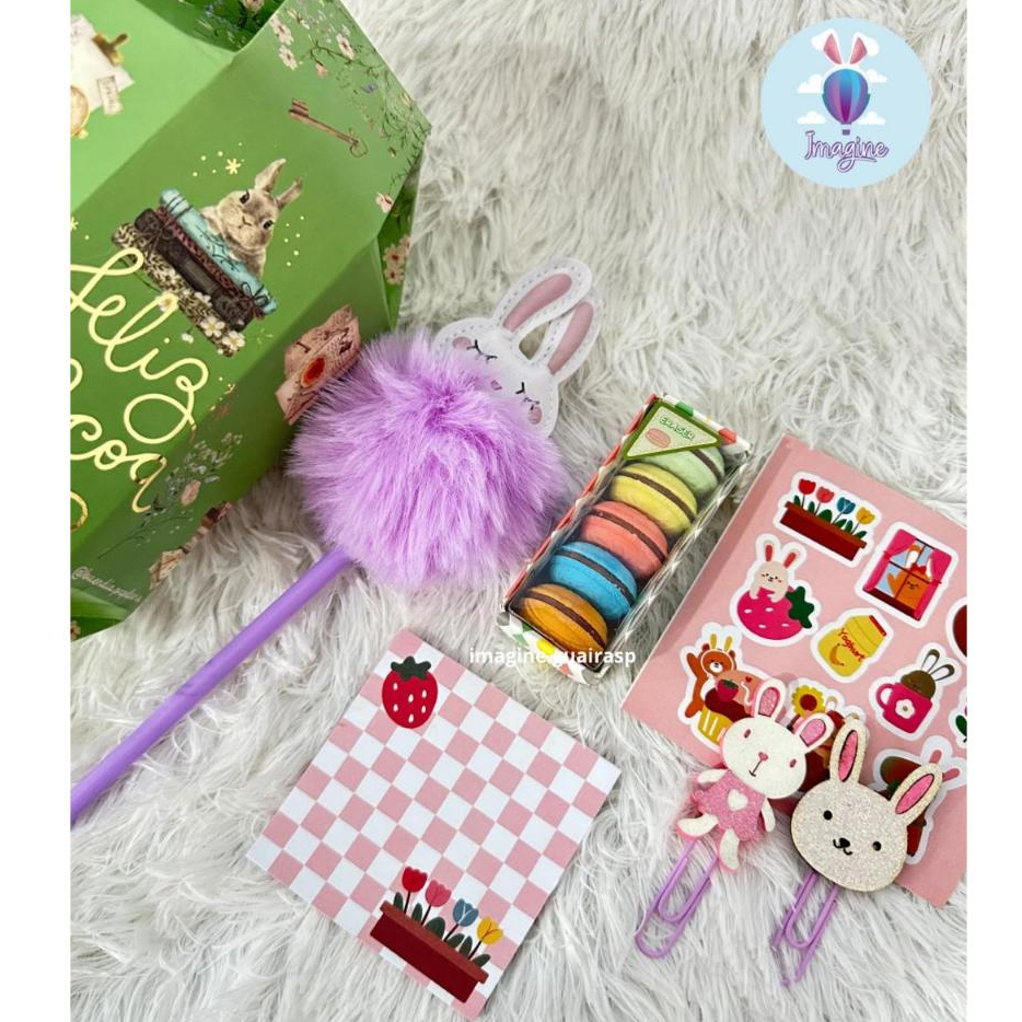 Ovo de Papelaria Coelhinho e Macarrons - Buendia - Papelaria Criativa - Páscoa