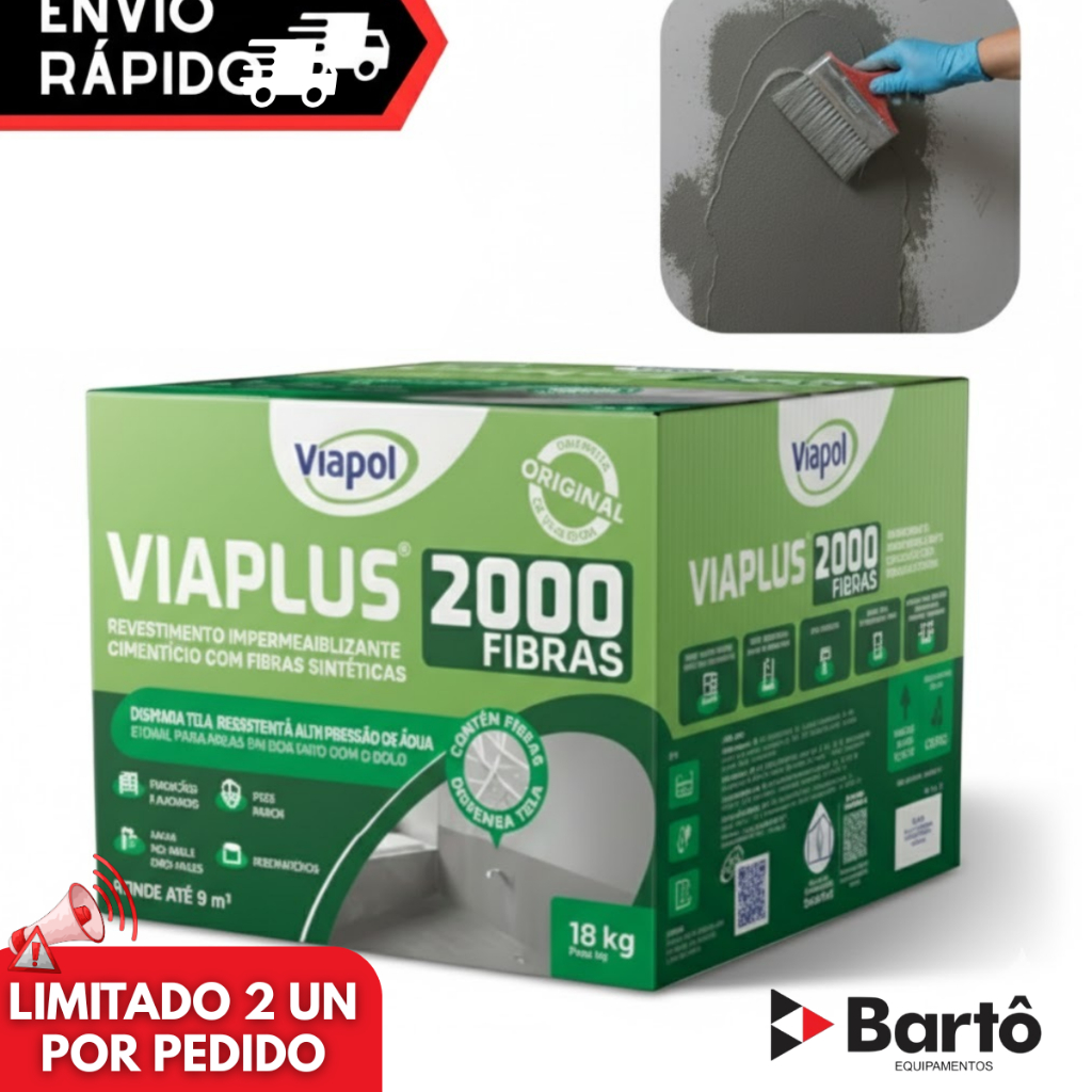 Viaplus 2000 Fibras Impermeabilizante Cimenticio Viapol 18kg em Oferta na Shopee