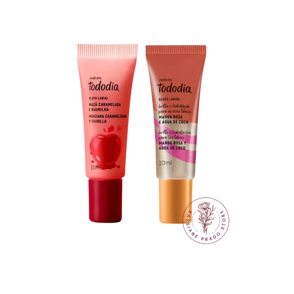 Gloss Labial Tododia 10 ml -  Manga Rosa e Água de Coco /Maça Caramelada e Baunilha