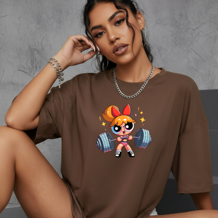 Camisa Camiseta Feminina Academia Super Poderosas Florzinha Tendencia 100% Algodão Estilosa Treino