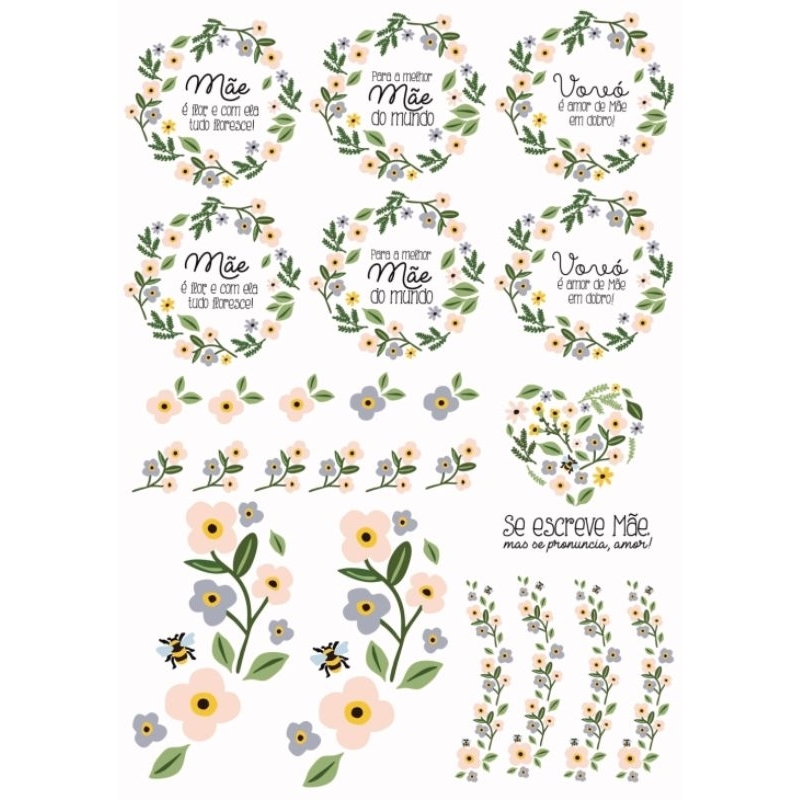 Adesivo DTF UV Premium Dia das Mães Resistente a Água Personalize  Copos Canecas Xícaras Pires Madeira em Oferta na Shopee