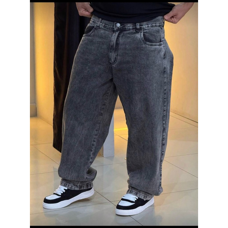 CALÇA BAGGY BALÃO MASCULINA JEANS LARGA STREETWEAR BOCA LARGA HIP HOP OVERSIZED 3 cores TAM 36 AO 48