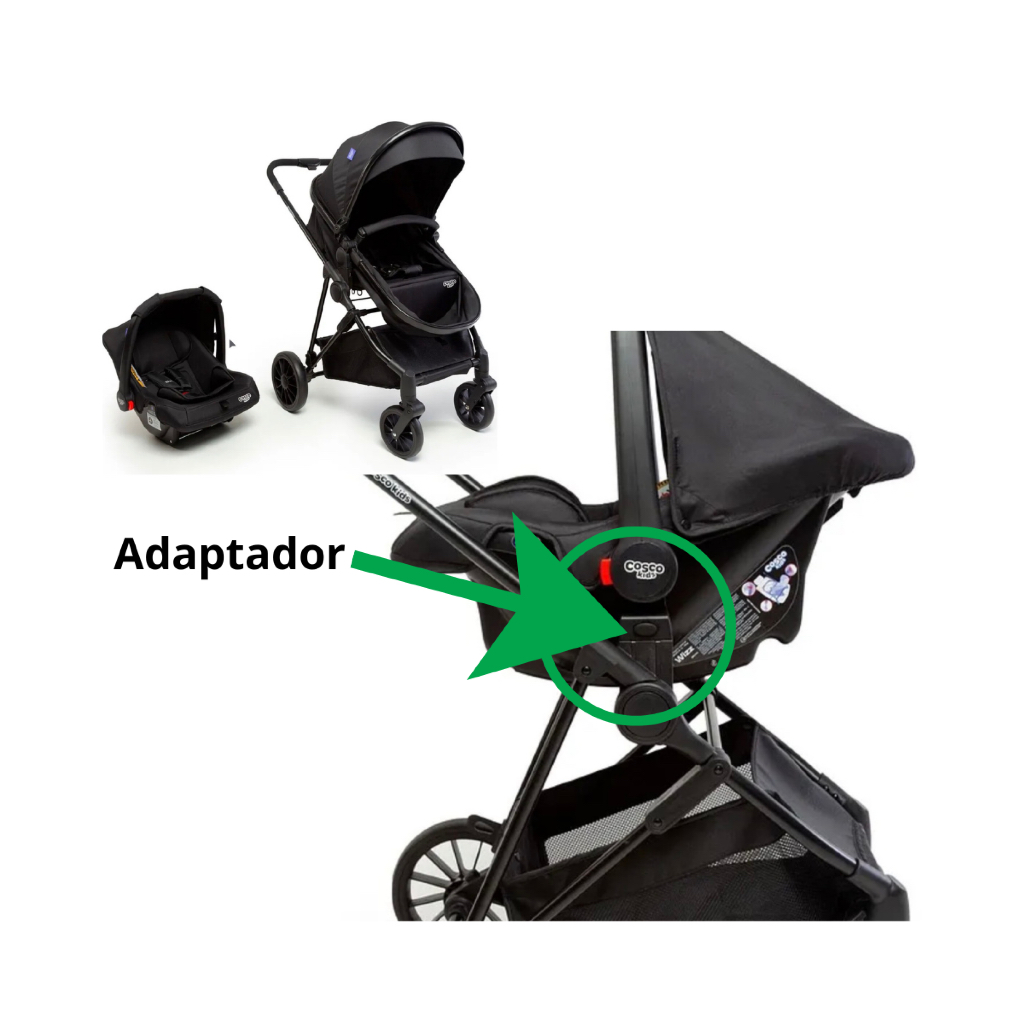Adaptador p/ Encaixar Bebê Conforto Wizz no Carrinho Bebê Lummy Cosco