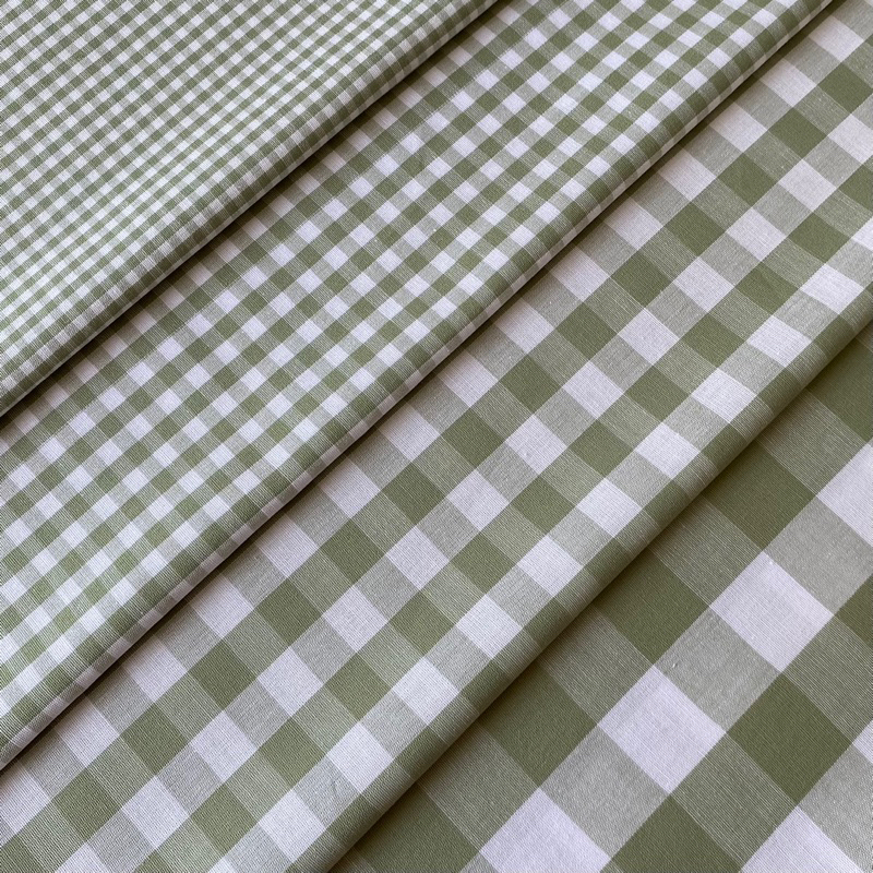 Tecido Tricoline Xadrez Vichy Fio Tinto VERDE MALVA 100% Algodão 1,50 de largura